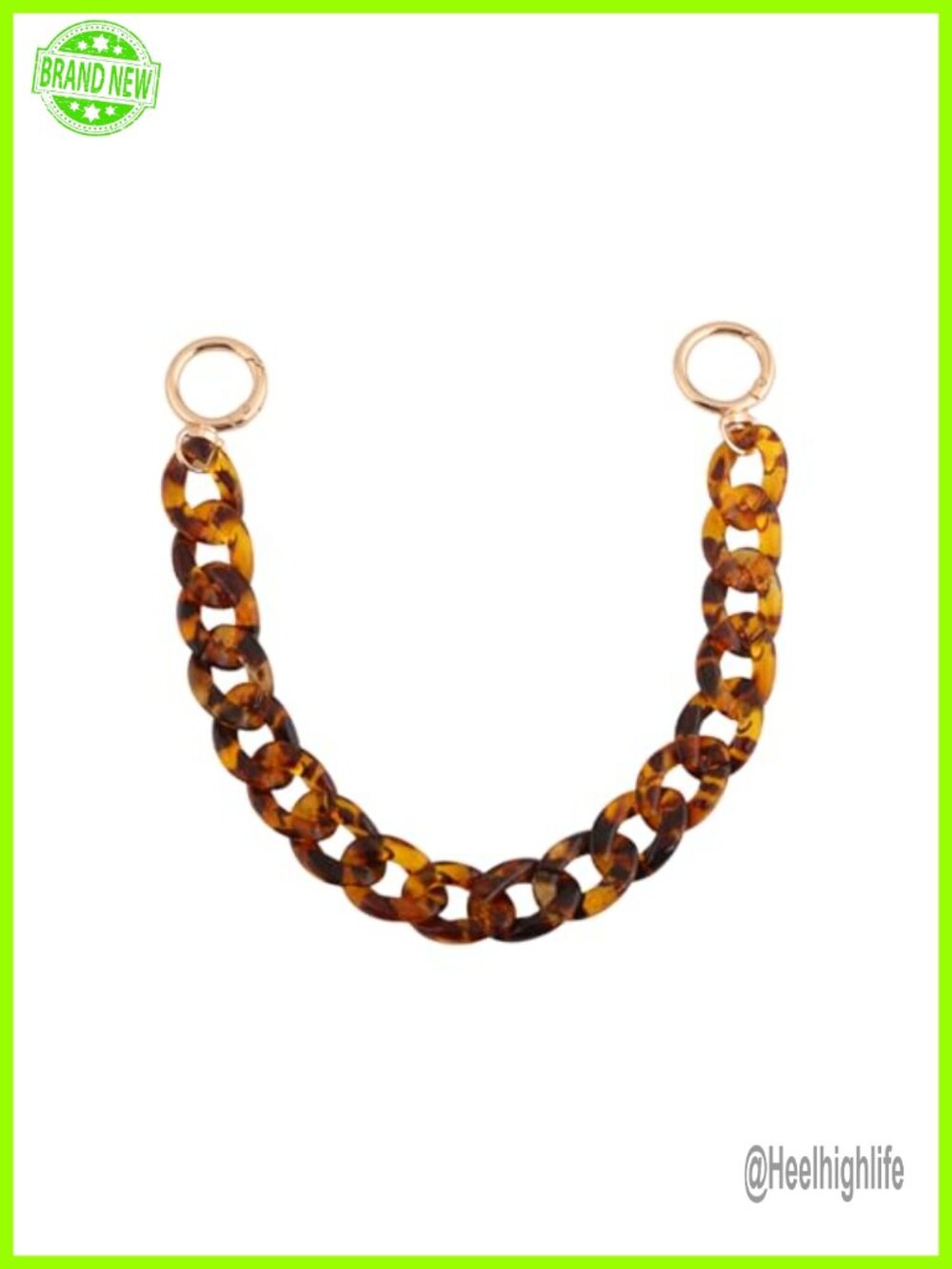 Acrylic Leopard Charm Purse Chain Handbag Strap 15"